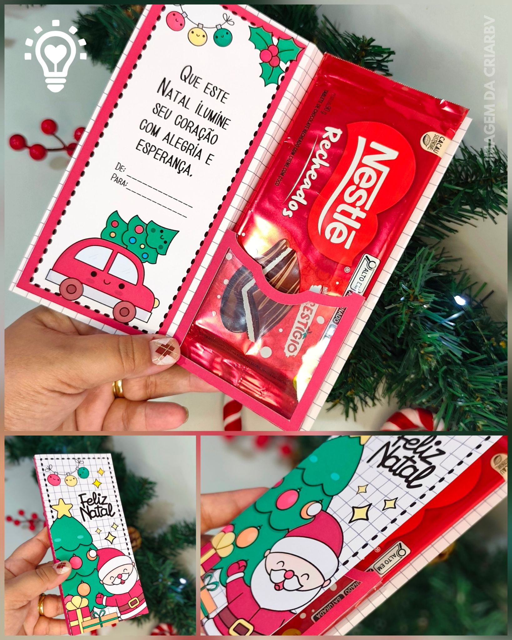 BARRA NOEL ARQUIVO DE CORTE BARRA DE CHOCOLATE NATAL NOEL - Imagem 1