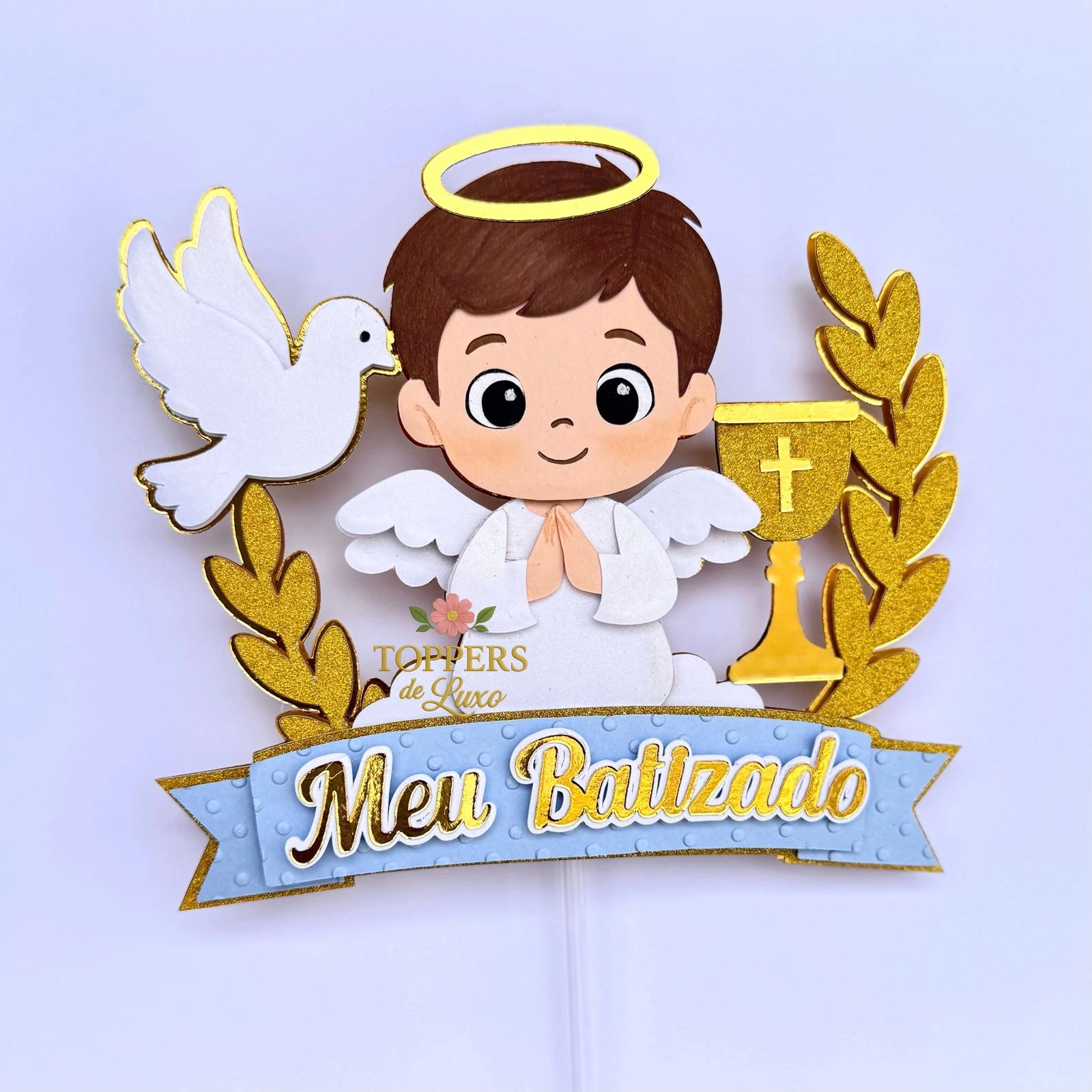 BATIZADO MENINO Arquivo de corte Topo de Bolo BATIZADO MENINO - Imagem 1