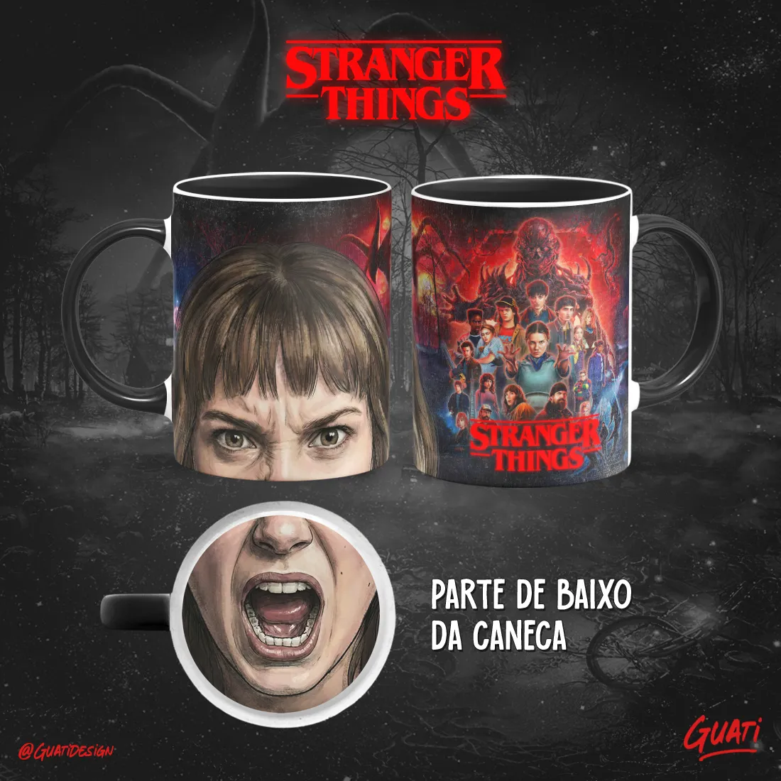 Bocão – Stranger Things Arte Caneca Bocão Stranger Things - Imagem 1