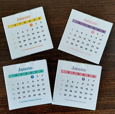 Calendário 5x5cm - 2026 - Todas As Cores