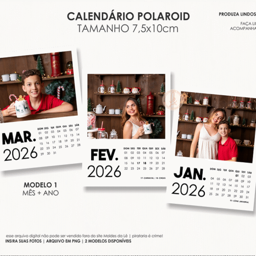 CALENDÁRIO POLAROID 2026