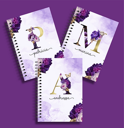 Capas A5 Alfabeto Roxo