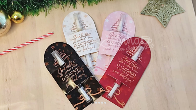 COL25 - Caneta cutícula Card e adesivo Caneta Cutícula - Natal 2025 - Imagem 1