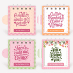 Arquivo Digital - Calendários de Mesa 2026 - A6 e Mini - Frases