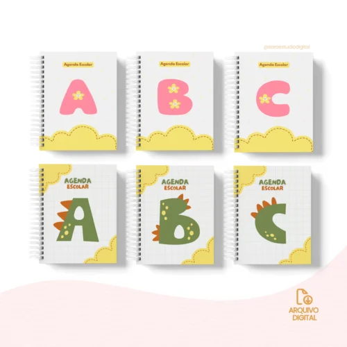 Capas para Agenda Escolar – Alfabeto