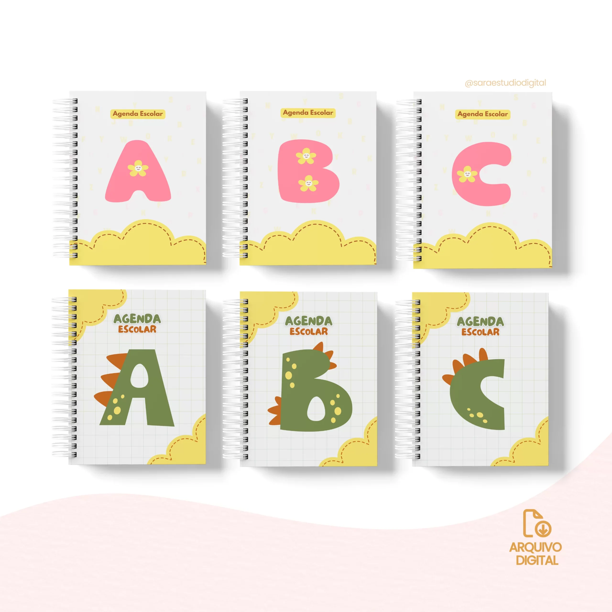 Capas para Agenda Escolar – Alfabeto Capas para Agenda Escolar – Alfabeto - Imagem 1