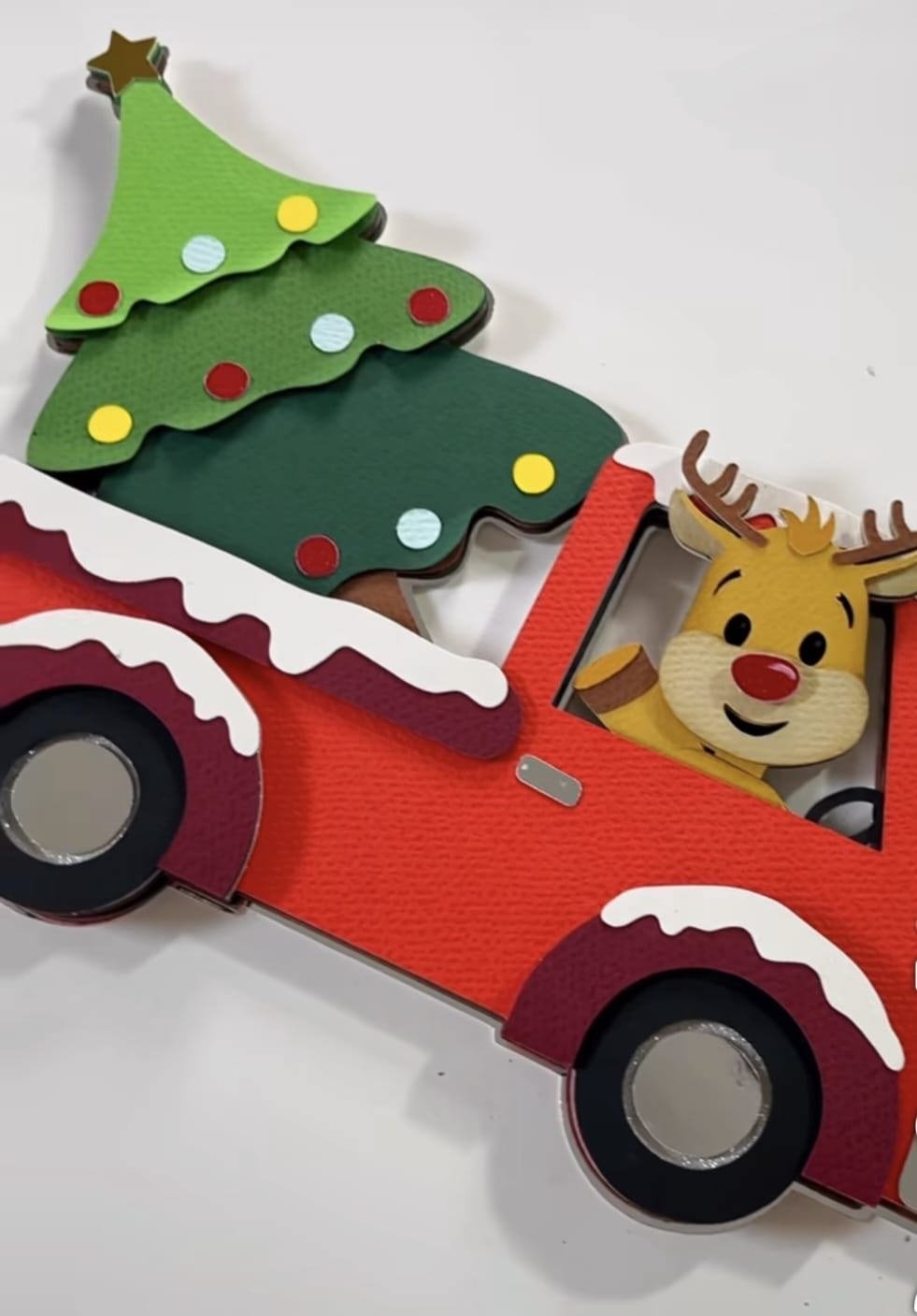 Carrinho de Natal Arquivo de corte Topo de Bolo Carrinho de Natal - Imagem 1