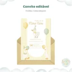 Convite de Aniversário – Margaridas e Gansinhos- LINK CANVA - Imagem 4