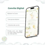 Convite de Aniversário – Margaridas e Gansinhos- LINK CANVA - Imagem 2