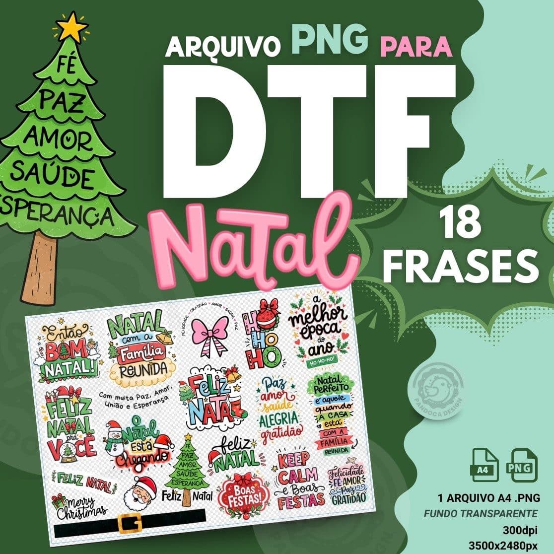 DTF (parte 2) Frases Natal Arquivo para DTF (parte 2) FRASES NATAL 2025 - Imagem 1