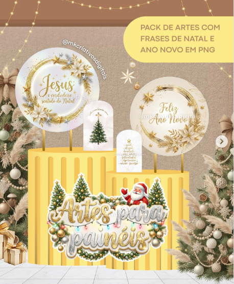 FELIZ NATAL E FELIZ ANO NOVO - artes de painéis Painéis Feliz Natal e Ano Novo - Imagem 1