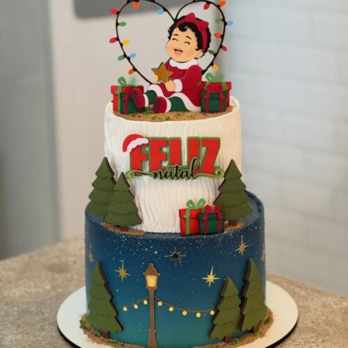 Arquivo de Corte Topo de Bolo FELIZ NATAL MENINA