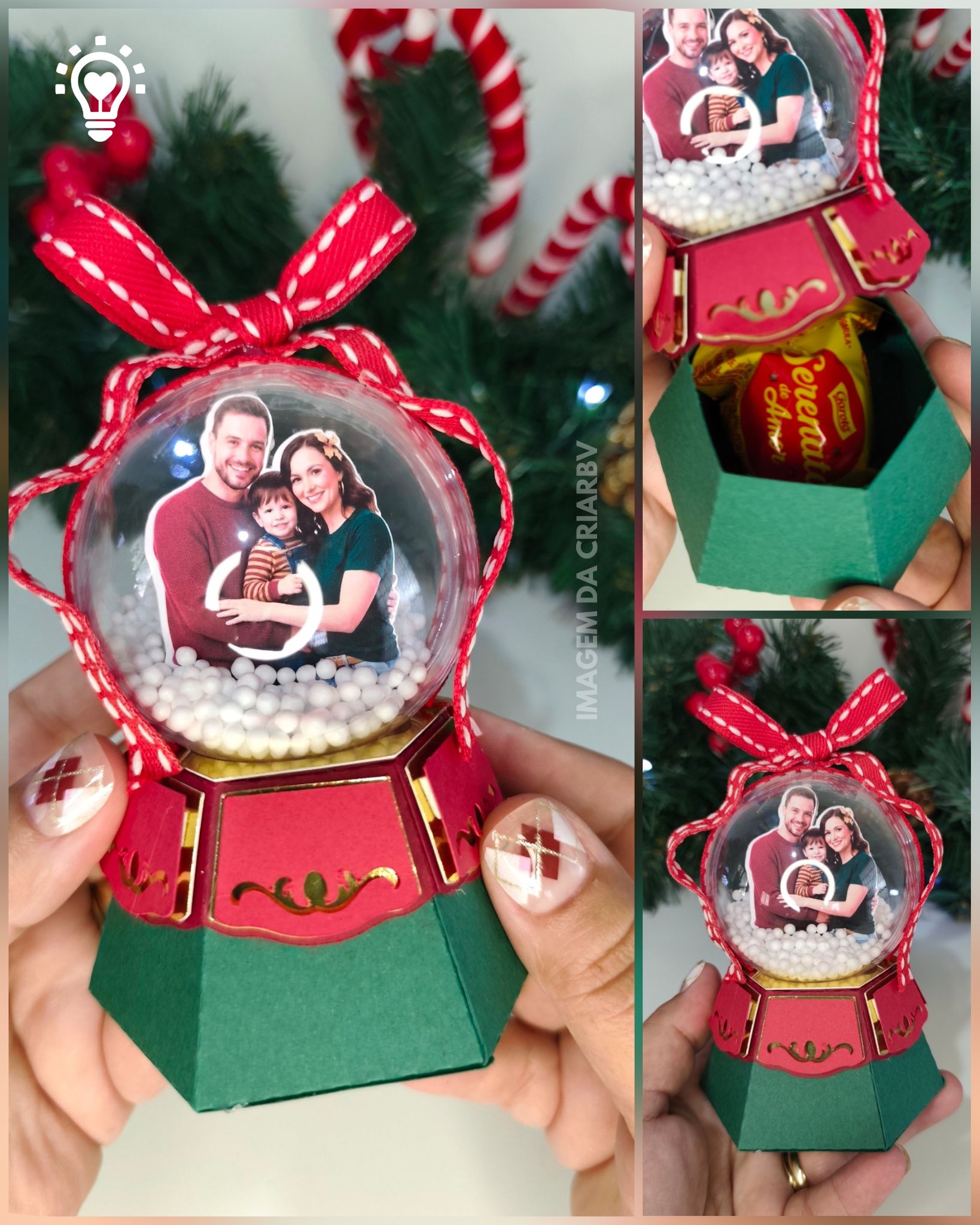 GLOBO VERMELHA ARQUIVO DE CORTE GLOBO DE NEVE NATALINO - Imagem 1