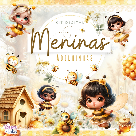 Kit Digital Meninas Abelhinhas Kit Digital Meninas Abelhinhas - Imagem 1