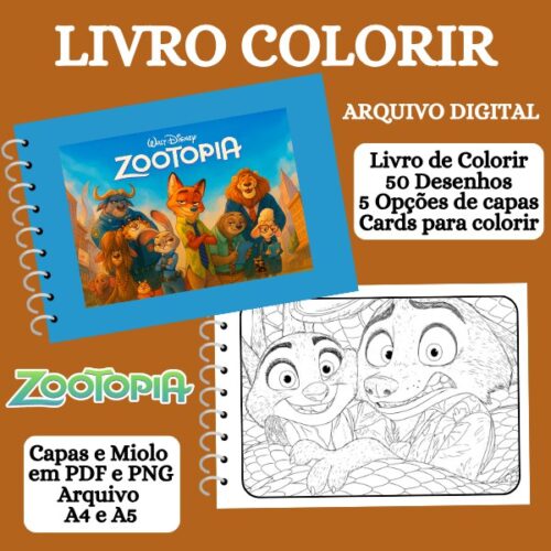 LIVRO DE COLORIR ZOOTOPIA