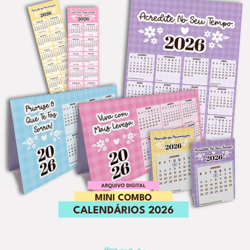 MINI COMBO CALENDÁRIO FOFOS 2026 | ARQUIVO DIGITAL