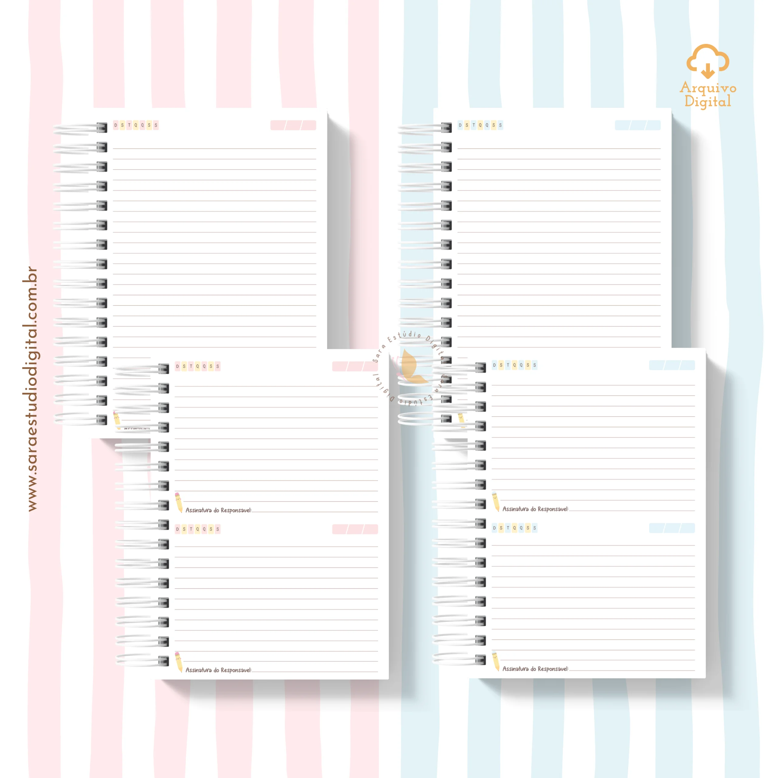 Miolo de Agenda Escolar não datada A5 – 2 em 1 Miolo de Agenda Escolar não datada A5 – 2 em 1 - Imagem 1