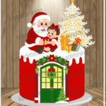 Arquivo de corte Topo de Bolo Papai Noel