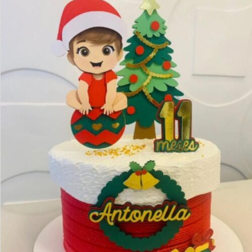 Arquivo de Corte Topo de Bolo Natal Menina