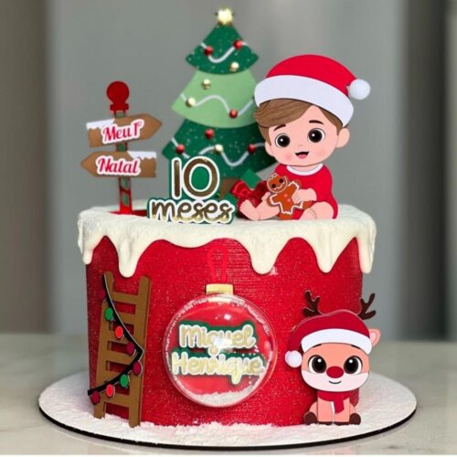 Arquivo de Corte Topo de Bolo Natal Menino