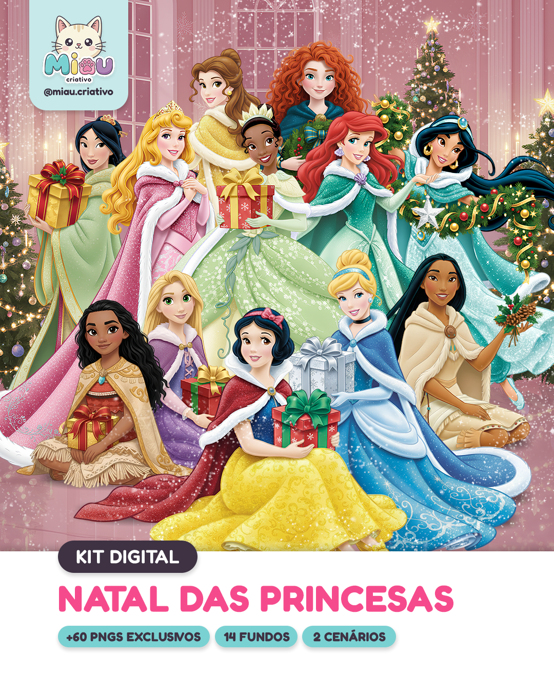 Natal das Princesas _ Kit Digital por Miau Criativo Kit digital Natal das Princesas - Imagem 1
