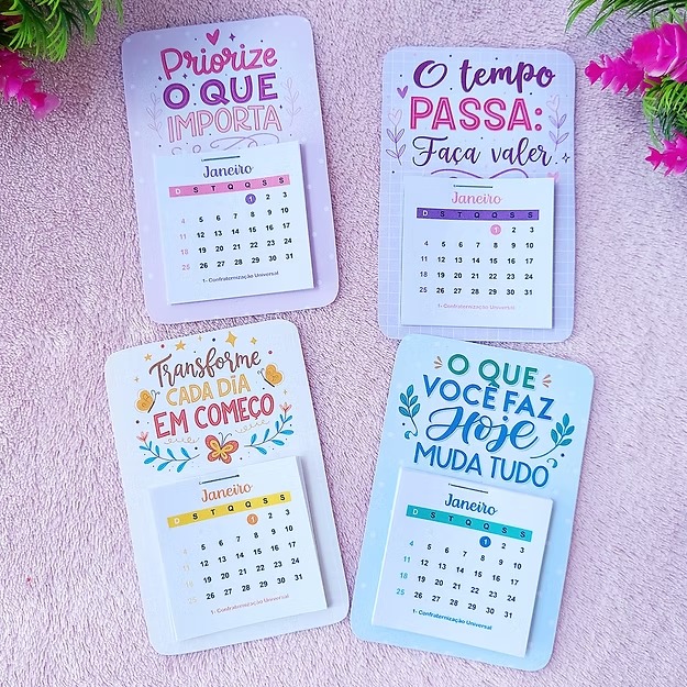 PDF Card Para Calendário 5x5cm - Frases PDF Card Para Calendário 5x5cm - Frases - Imagem 1