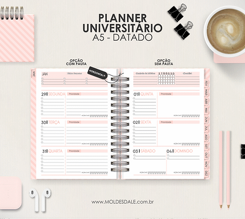 PLANNER A5 | DATADO | HORIZONTAL