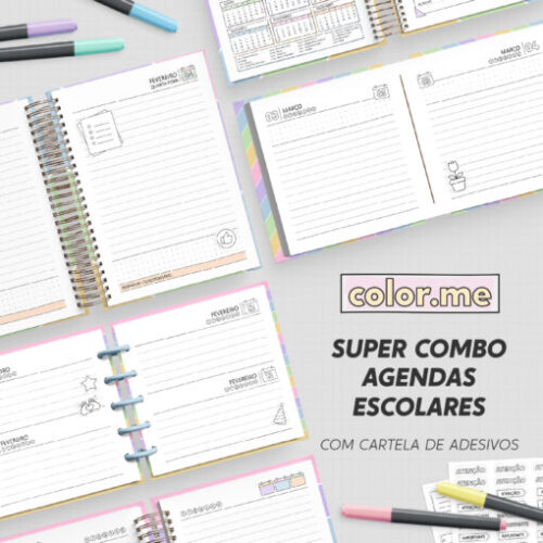 SUPER Combo Agenda Escolar para Colorir 2026 | Color.me