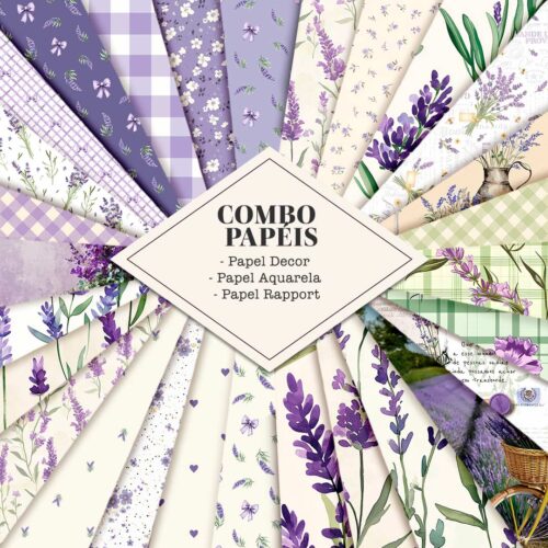 Kit digital Lavanda - Combo Papéis