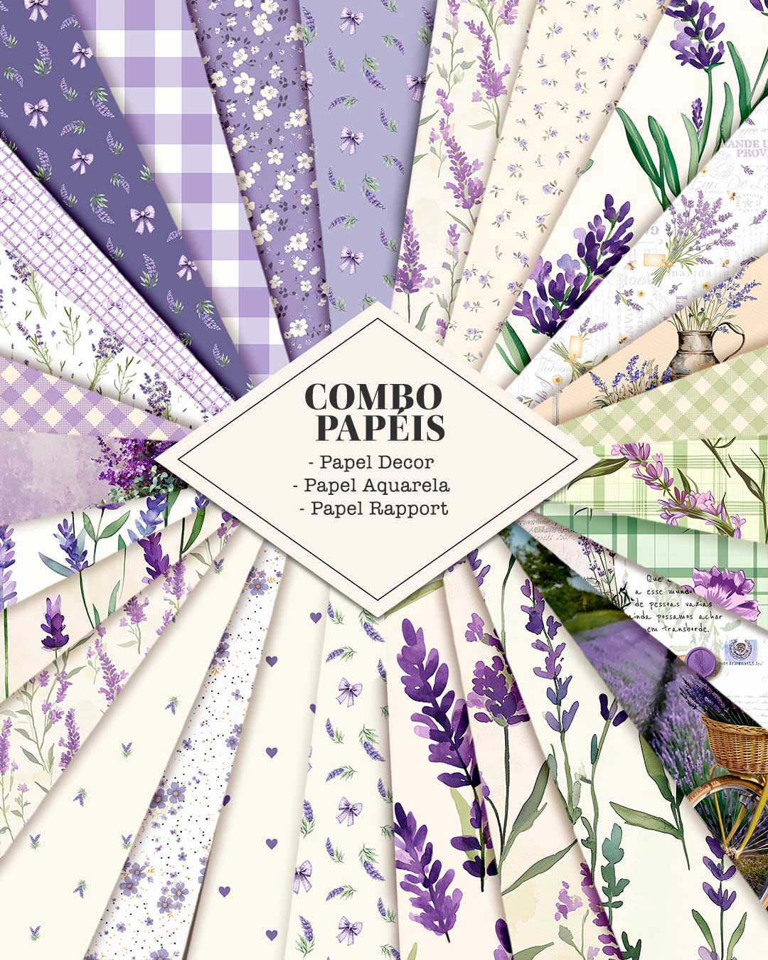 Tita_Lavanda_ComboPapel Kit digital Lavanda - Combo Papéis - Imagem 1