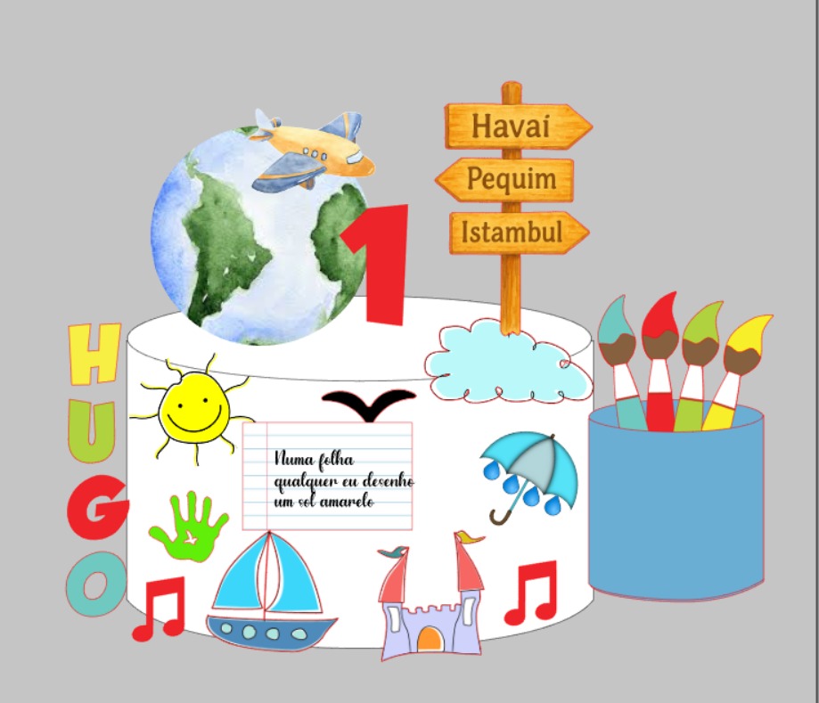 Topo musica aquarela Arquivo de Corte Topo de Bolo Aquarela - Imagem 1