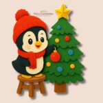 Arquivo de corte Topo de Bolo Pinguim natalino em camadas