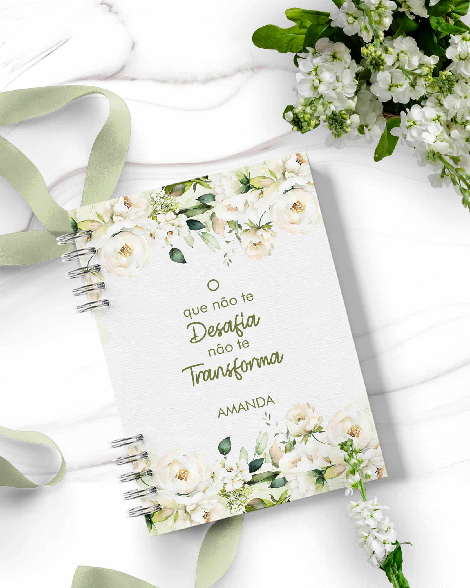 Combo 6 Agendas 2026 e Permanente Floral Rosas Brancas- Arquivo Digital - Imagem 6