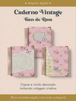 Caderno Vintage Tons de Rosa Wireo