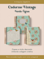 Caderno Vintage Verde Água Wire-o