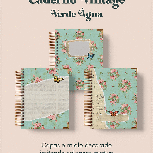 Caderno Vintage Verde Água Wire-o