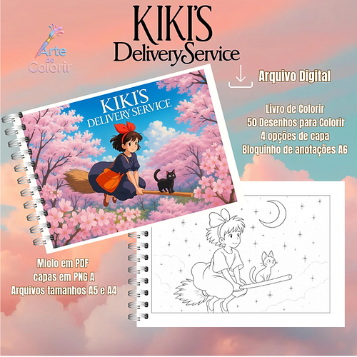 Livro de Colorir Kiki's Delivery Service