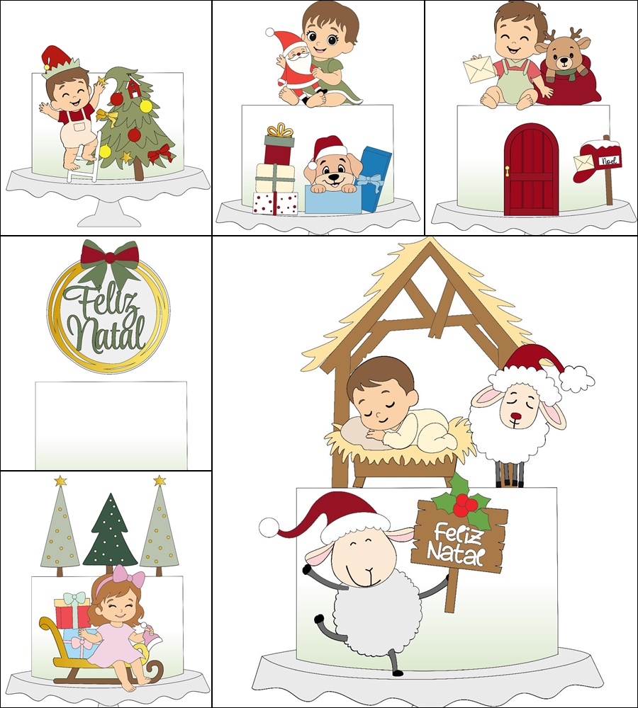 page Kit 10 Topos de Bolo Natal - arquivo digital - Imagem 1