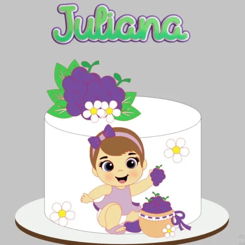 Arquivo de Corte Topo de Bolo Bebê Uvinha