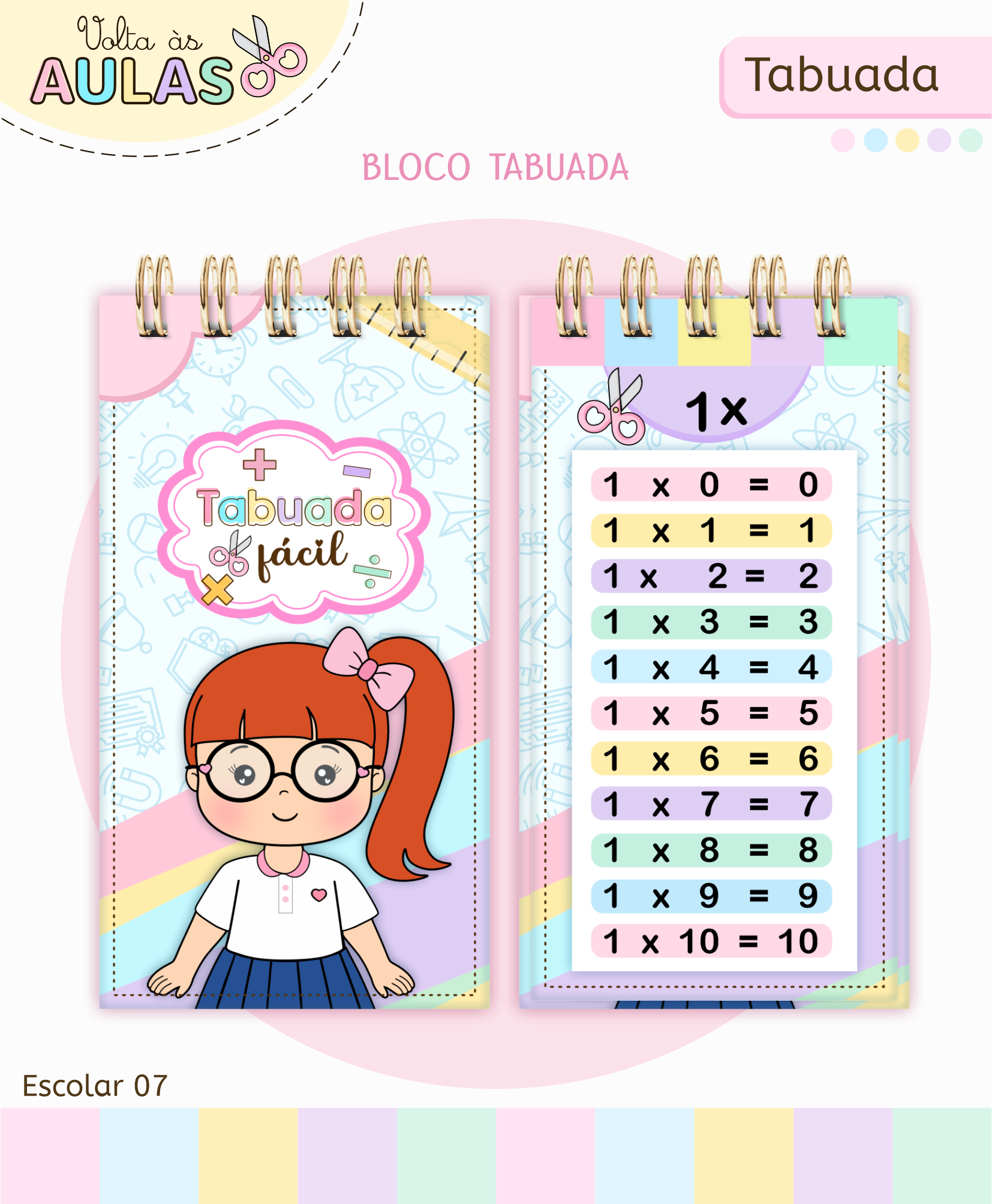 02-BLOCO TABUADA ENCADERNADA Volta às Aulas - BLOCO TABUADA - Imagem 1