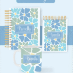 Encadernação - FLORAL AZUL