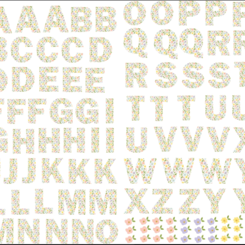 Arquivo Digital DTF UV Alfabeto floral (metro)