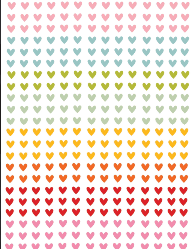 Arquivo Digital DTF UV Corações Coloridos (A4)