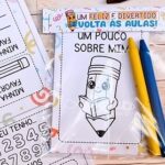 Caderninho atividades e lapela "Um pouco sobre mim" - Volta às Aulas 2026