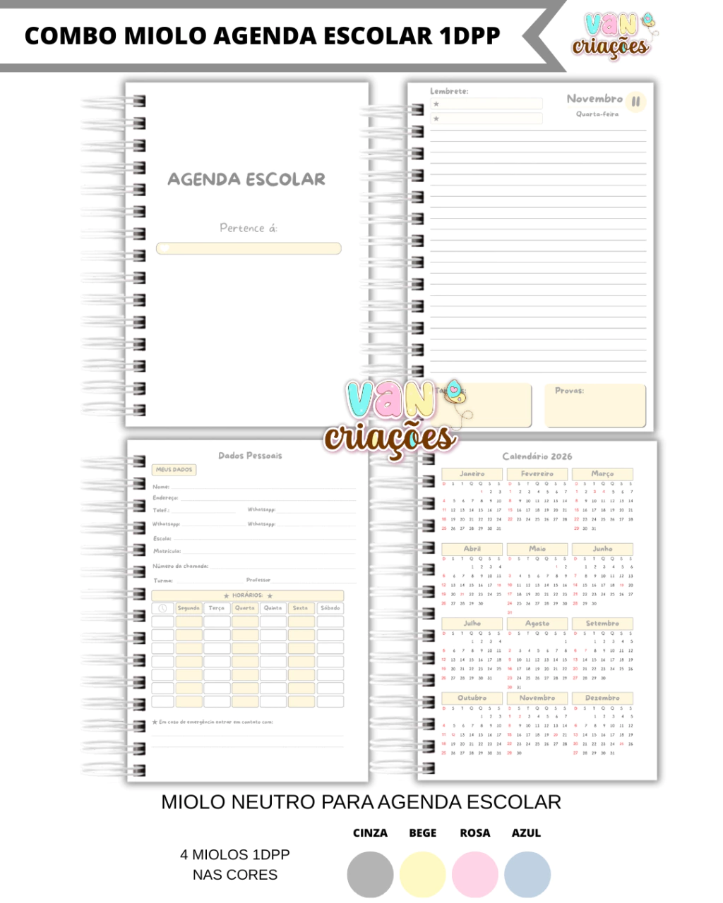 COMBO MIOLO 1DDP NEUTRO-20260122T221155Z-3-001 Arquivo Digital - Miolo escolar neutro 1 DPP em 4 cores - Imagem 1