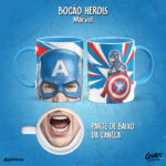 Arte Canecas Bocão Heróis Marvel