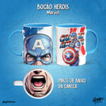 Arte Canecas Bocão Heróis Marvel - Imagem 2