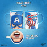 Arte Canecas Bocão Heróis Marvel - Imagem 3