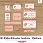 Kit Digital Etiquetas Escolares - Capivara