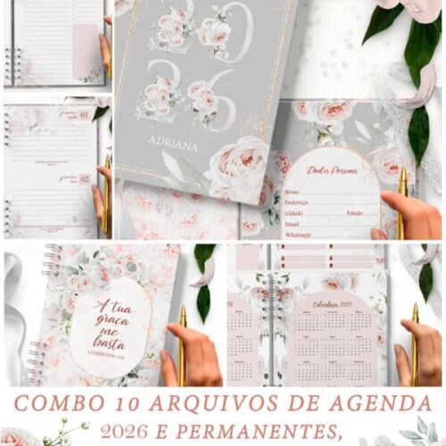 ARQUIVO COMBO 10 Agendas 2026 e Permanente COM e SEM VERSÍCULOS e HORÁRIOS Believe